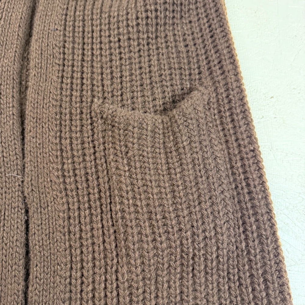 Ralph Lauren Purple Label Sleeveless Long Chunky Knit Cardigan Vest Brown M/L - Picture 8 of 13